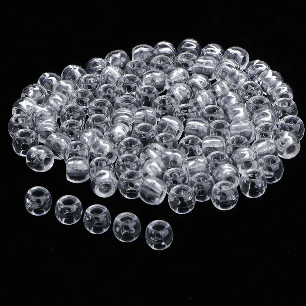 100PCS Hair Braid Beads Antique Dreads Decoration Pendants Clear