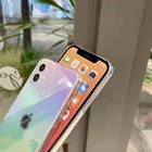 Back Case TPU Glass Back Colorful Soft Shockproof Mobile Cell Phone Case Cover For Iphone 11 12 13 Pro Max