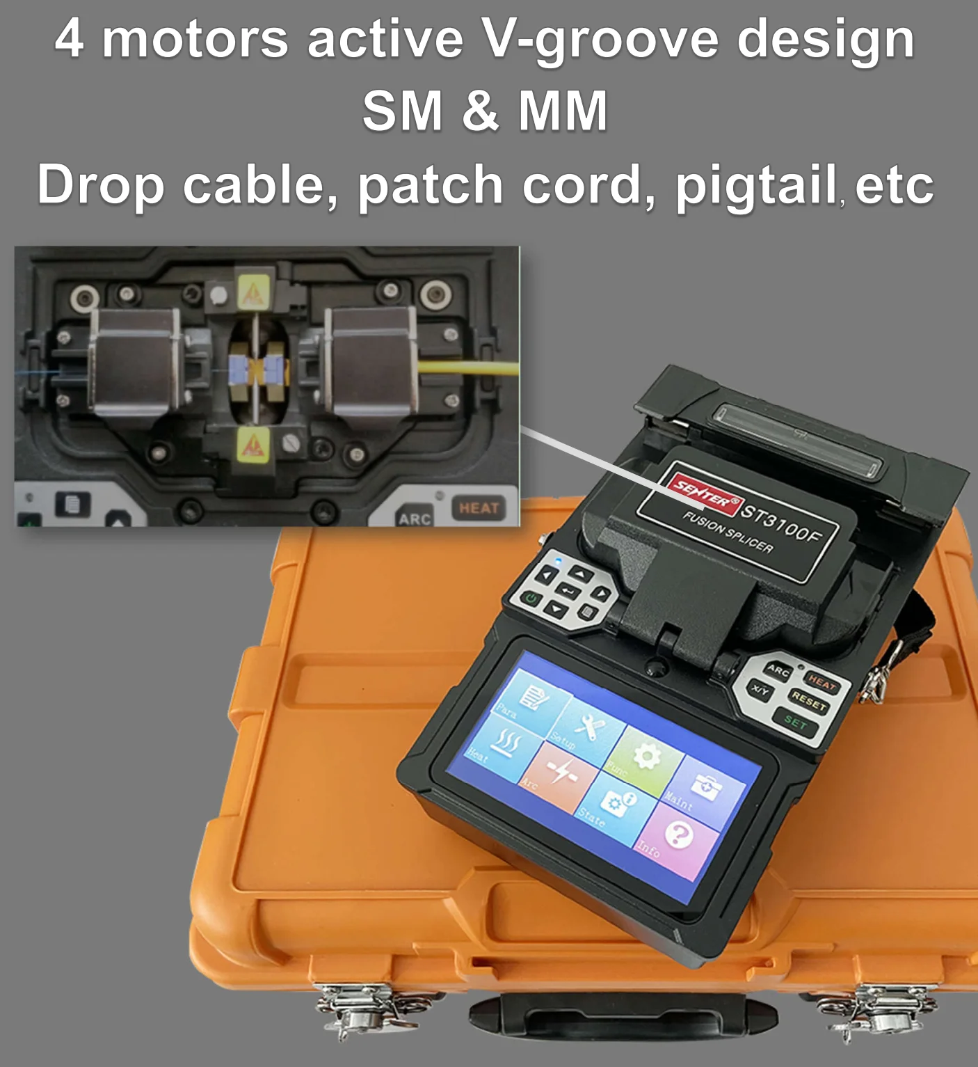 Senter St F Arc Fusion Splicer Mini Optical Fiber Splicing Machine