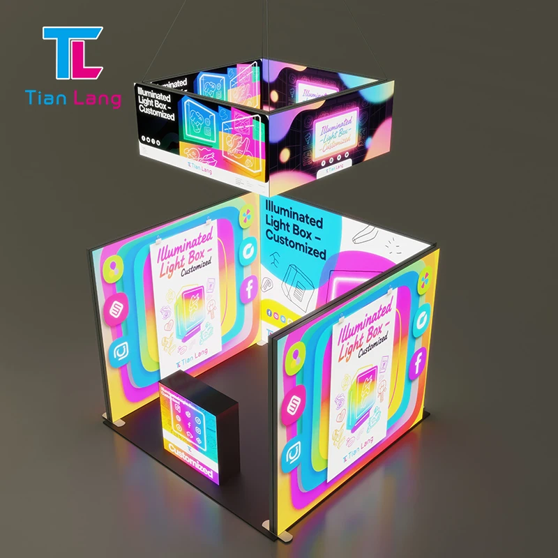 product aluminum portable customized hanging ceiling light box exhibition booth seg frame trade show display-1