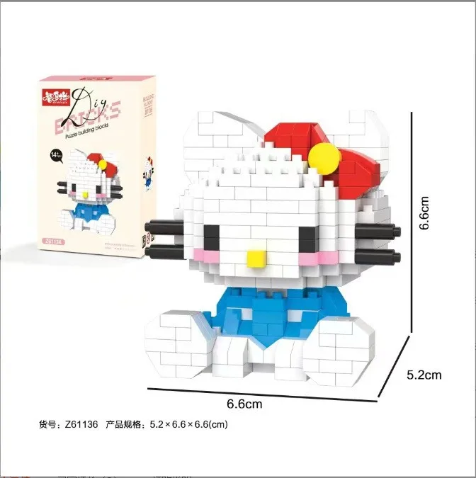 Strawberry bear princess blind box toys sanrioes hello kuromi kitty Building Blocks Sets kids toys 2023 toys build