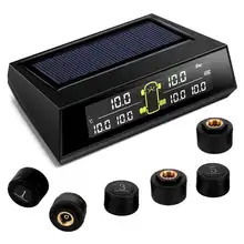 Solar-Powered Tire Pressure Monitoring System for Trucks with 4 & 6 Sensors, Temperature Warning, and Security Alarm