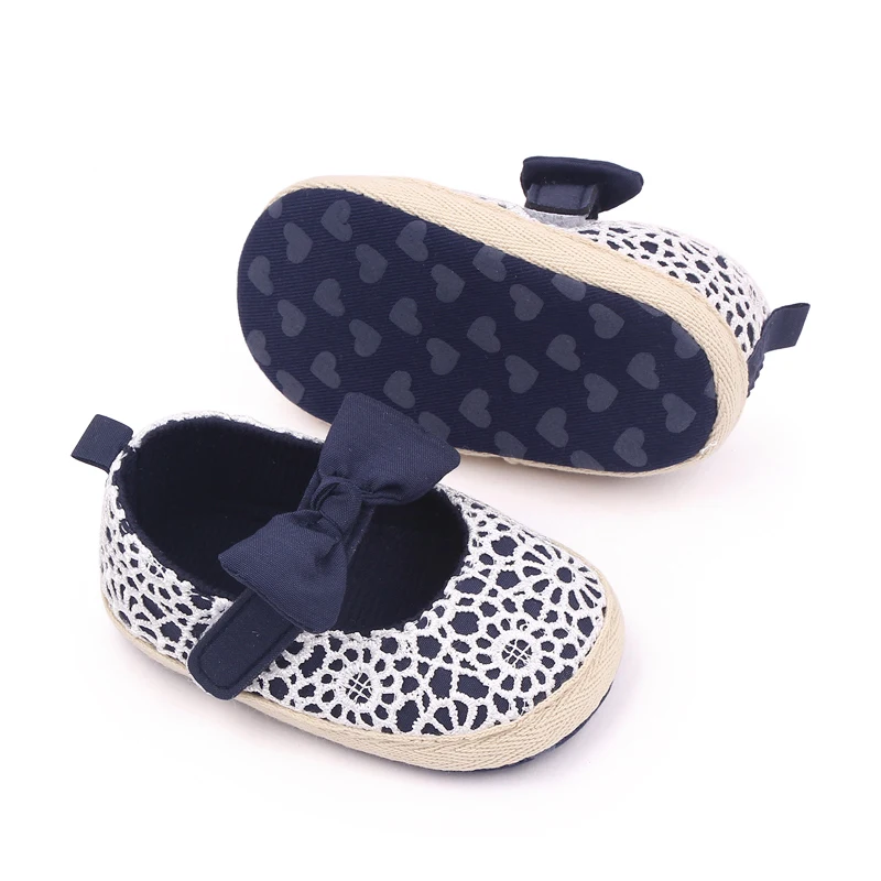 Spring and Autumn Bow Soft Soled Princess Baby Toddler Shoes for Girls factory