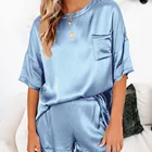 Sleepwear Breathable 2021 Factory Loungewear Nightwear Silk Stain Women's Sleepwear Pajamas For Women