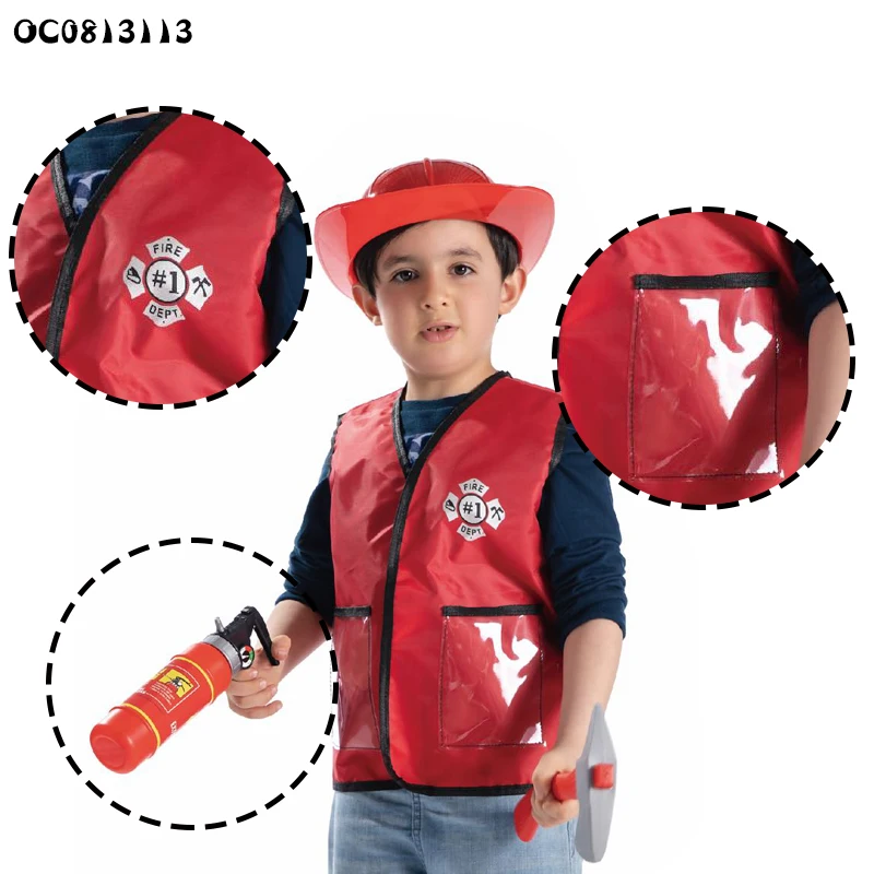 Plastic fire extinguisher toys fire fighting toys fireman uniform costume for kids cosplay