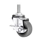 Gray Wheel Gray Light Duty Wheel WBD 2 Inch 3 Inch Light Duty Gray Pu Wheel Casters With Brake