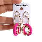 Stud Earrings Newest Gold Plated Double Circle Hoops Stud Earrings