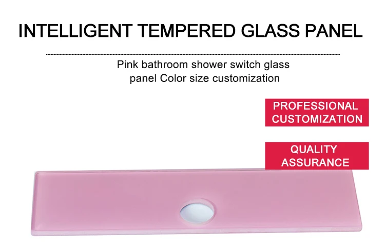 Pink bathroom shower switch glass panel color size customization