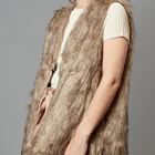Fur Vest Women's Faux Fur Vest Waistcoat Sleeveless Jacket