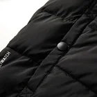 Black Coat Contrast Colors Men Black Fashion Faux Down Polyfill Coat Oversize Padded Bomber Man Classic Jacket Winter