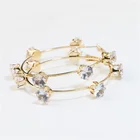 Gold Big Earrings BXY Fashion Jewelry Gold Plated Big Zircon Hoop Earrings For Women