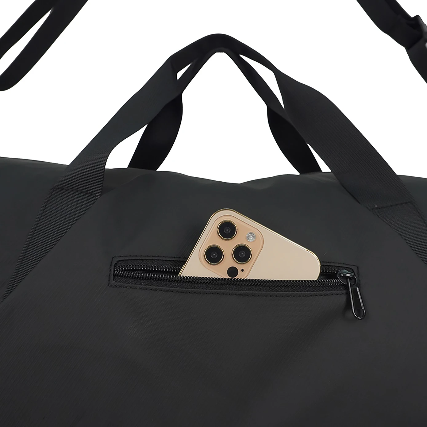 product custom logo large lightweight duffel bag foldable polyester travel luggage storage with strap fashion style-5