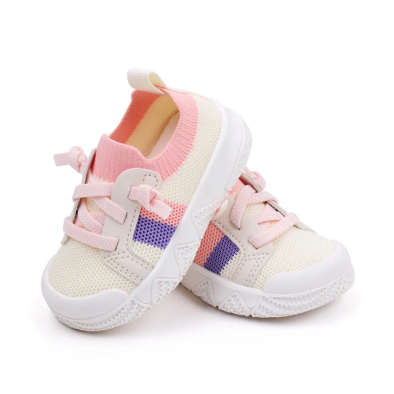 Spring & Autumn Knitted Mesh Breathable Sneakers Baby Shoes for Boys and Girls factory