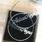 Women Named Earrings Personalized 2019 Personalized Custom Name Plate Circle Hoop Earring For Women