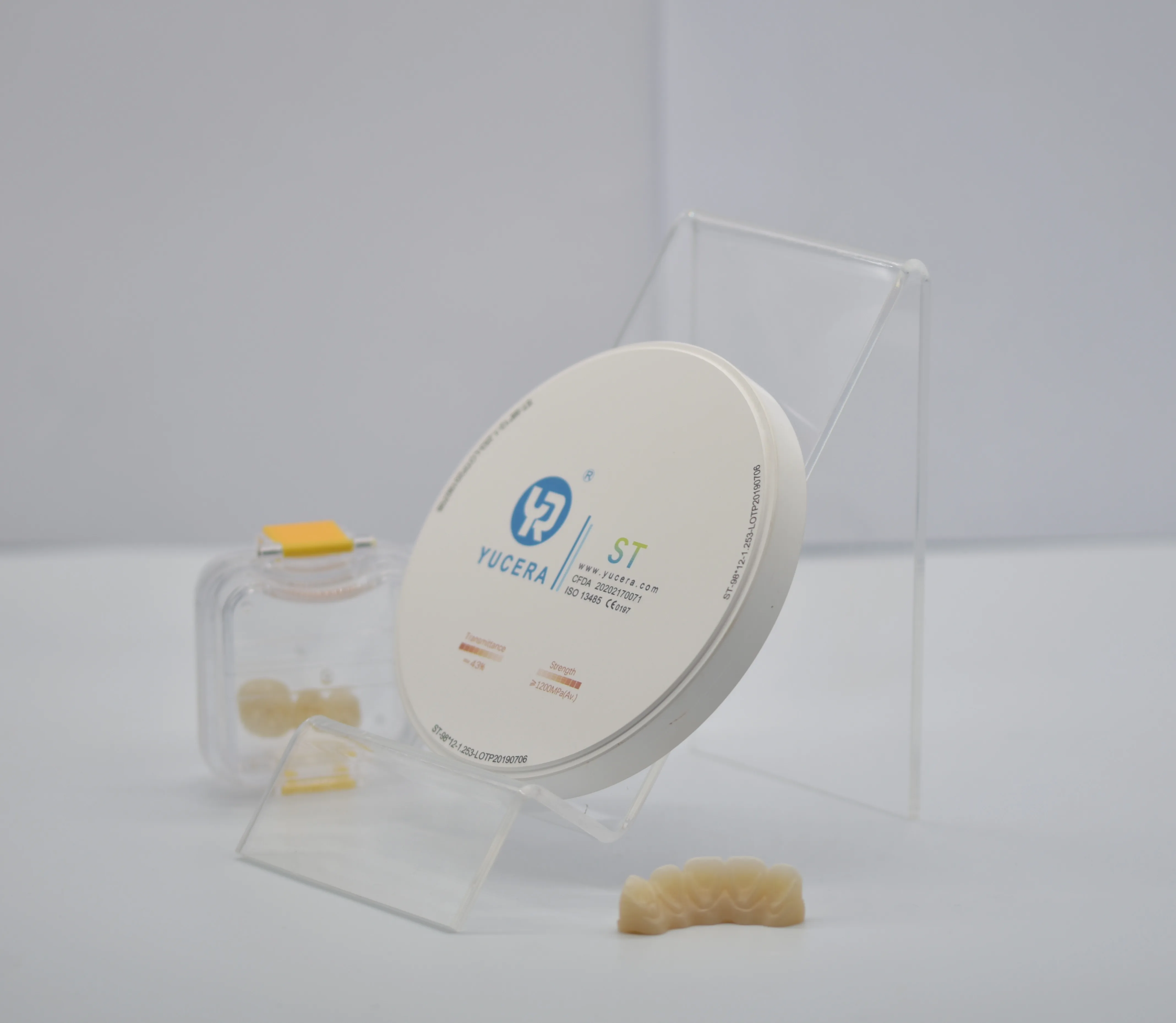 YUCERA ST White Zirconia Block Dental Lab Use Cad Cam 98mm White Blank Zirconia Blocks for 5 Axis Dental Milling Machine