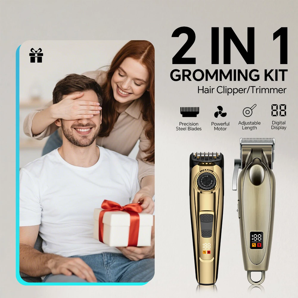 Professional USB Hair Cutter Trimmer Set for Humans Stainless Steel Blades for Household Hotel Use English Designed Barber details