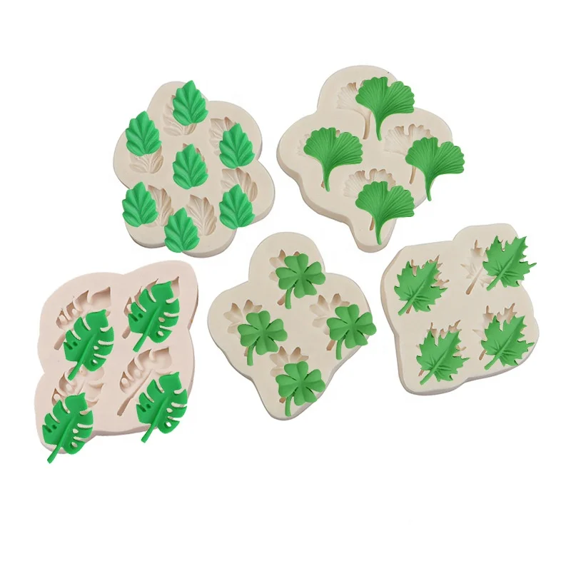 Sustainable Durable Stocked non stick easy off Silicone Four leaf clover shape fondant bake cake candy silicone molds for kids