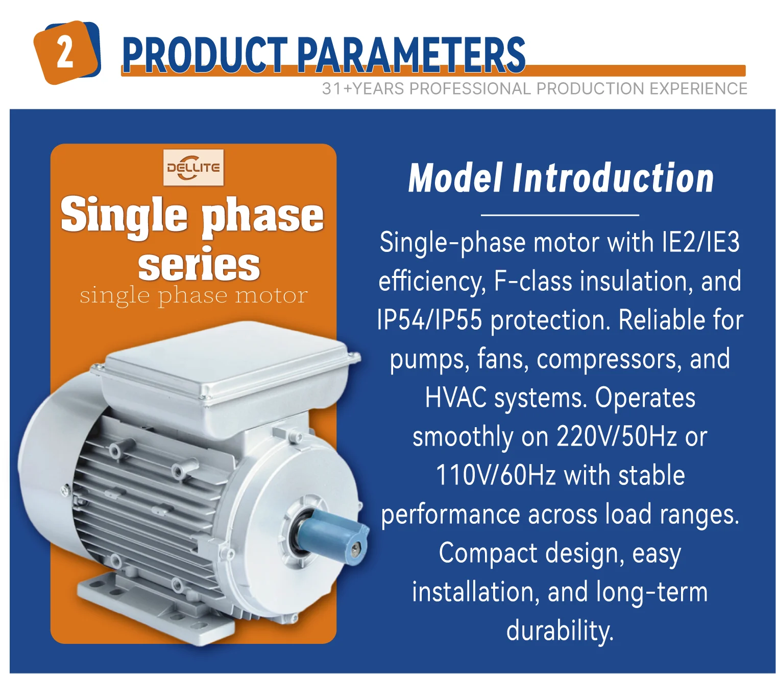 Dellite Single Phase Motor, IP54, 56mm - detail 6