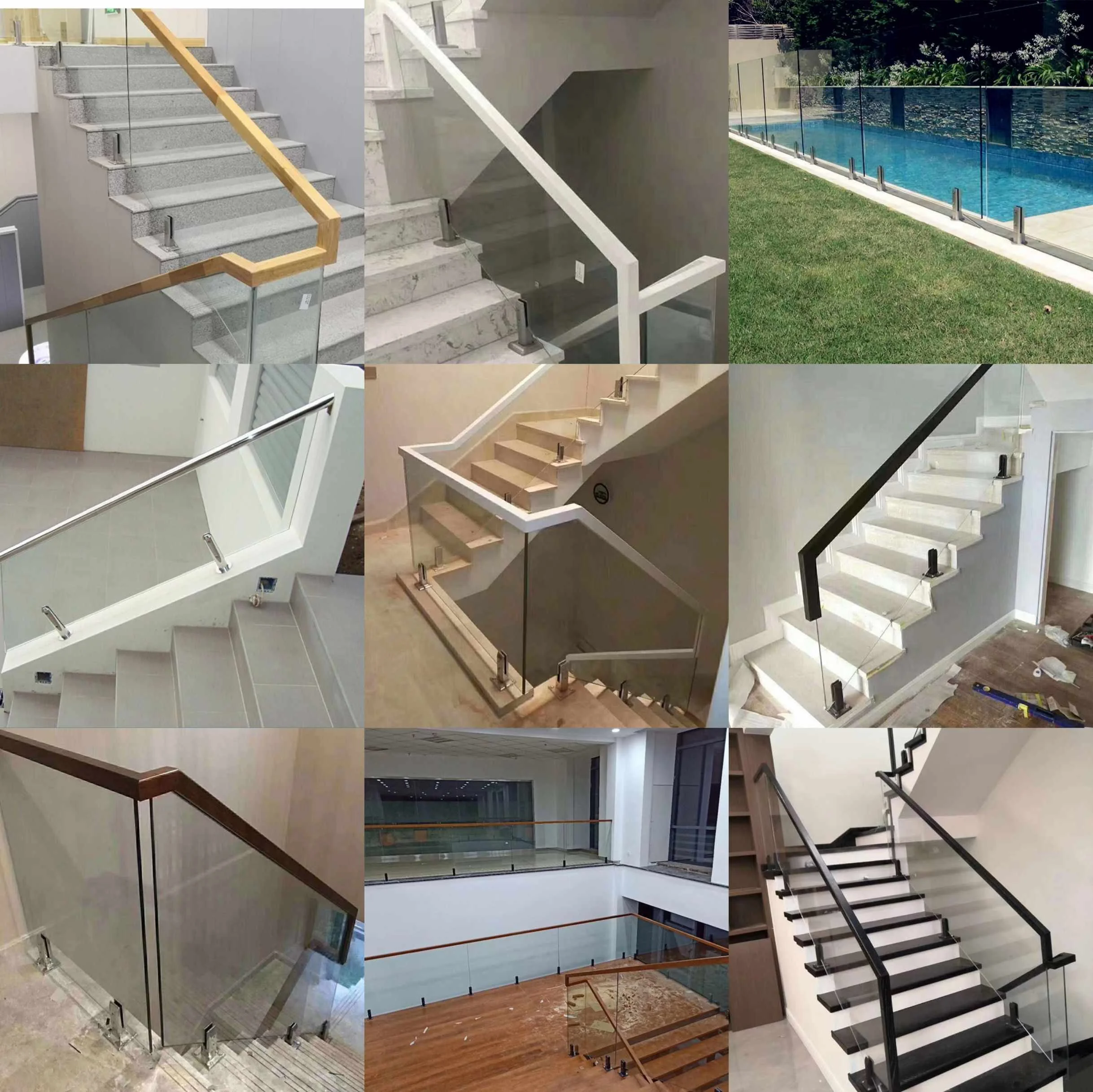 304 Stainless Steel Custom Adjustable Staircase Fixed Glass Balustrades Deck Fence Clamp Railing Glass Railing Spigot Clamp