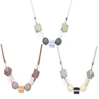 Wood Bead 2021 Factory Direct Fashion Silicone Geometric Wood Bead Handmade Rope Women Necklace