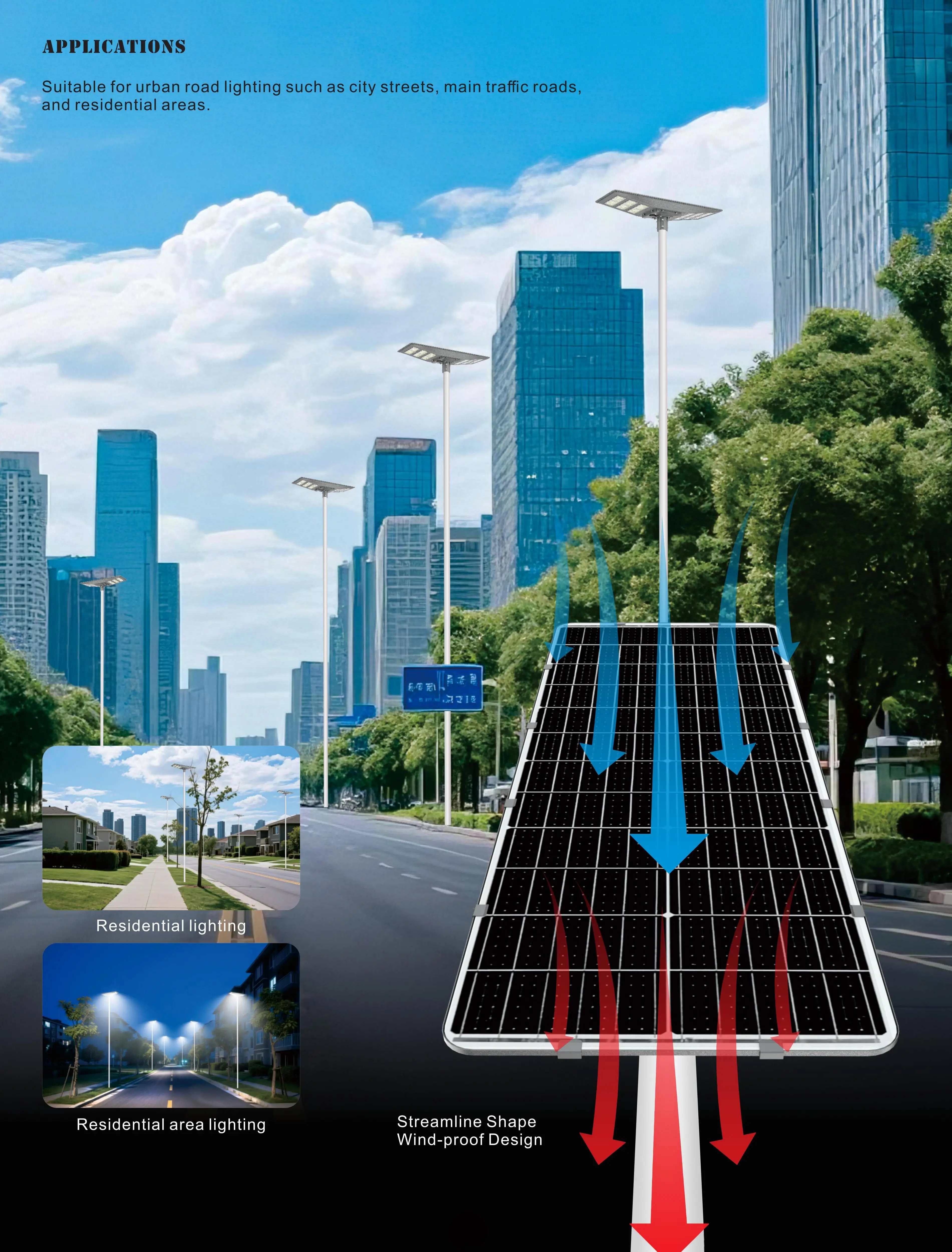 New Bidirectional Solar Street Lamp IP66 LED Solar Garden Light 600W 900W All in One Solar Landscape Lights