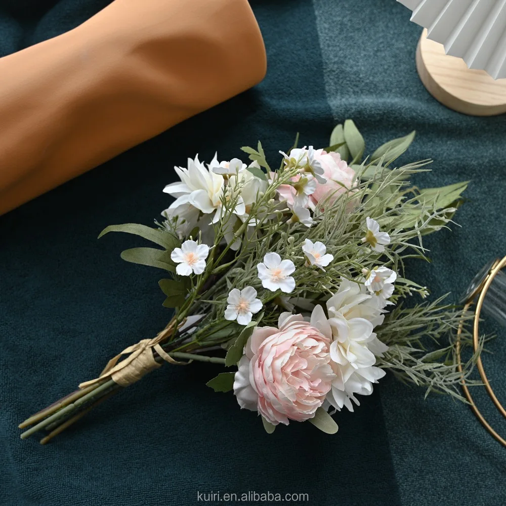 2023 Artificial Dahlia Roses Bouquet New Design Garden Wedding