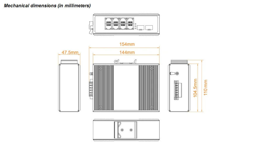 product 2 fiber sfp 8 rj45 ports 20g backplane 16k mac table industrial unmanaged gigabit switch-2