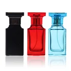 Perfume Bottles Custom Square Black Blue Empty 50ml Men Cologne Fine Mist Spray Perfume Glass Bottles