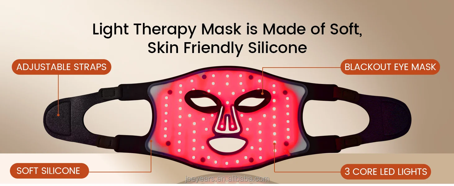 LED Photon Beauty Mask Instrument 216pcs LED Beads Facial Beauty Mask Infrared Red Light Therapy Face Mask