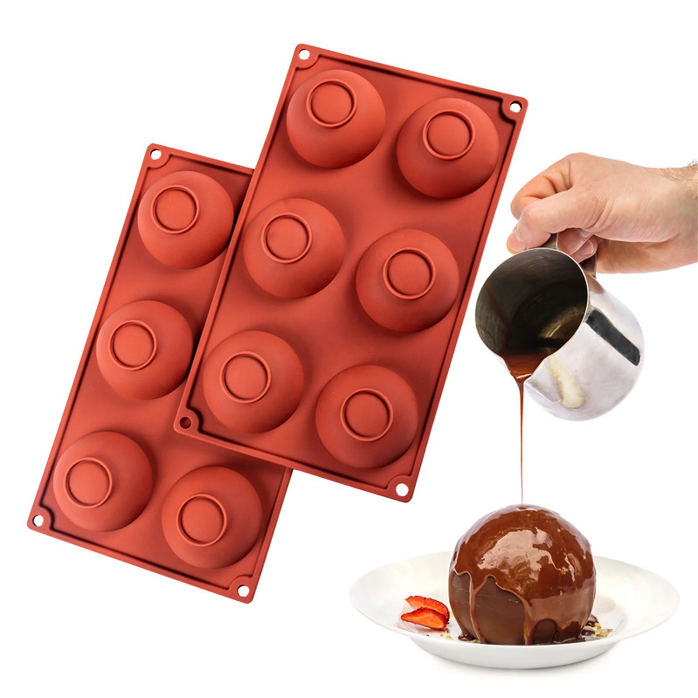 3D Hemisphere Shape Chocolate Mold 6 8 15 24 Cavity New Semicircle Diy Silicone Cake Mold Flower Cake Tools soap mould making