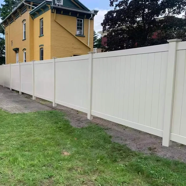 PVC Vinyl privacy fences come in a variety of styles and colors, and do not require staining