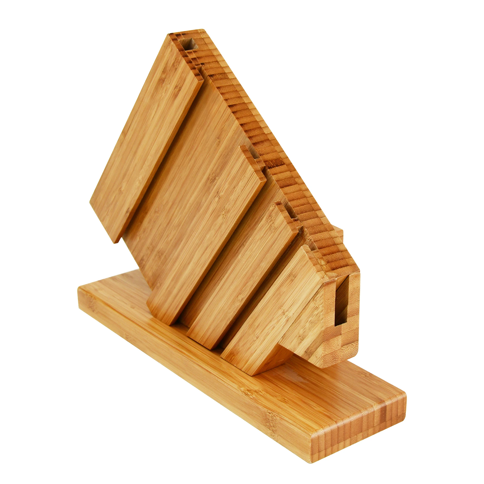 Professional Holder Bamboo Knife Stand Block Knife Holder and Organizer with Slots,Forged Kitchen Knife Holder