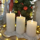 White Candle Decorative Candle Led Lights Wholesale Low Price Led Desk Decoration Big White Pillar Candle Tea Light