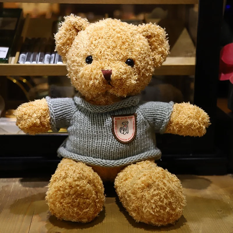 Gift Box 30cm 40cm Sweater Teddy Bear to Send Girlfriend Activity Logo Plush Toy Doll Opp Bag Unisex Masha and The Bear 25cm