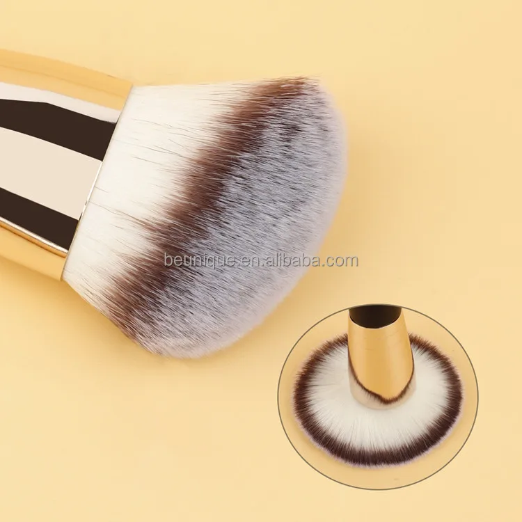 Professional 2 In 1 Single Fluffy Buffing Brush Private Label High Quality Angled Flat Double Ended Head Makeup Foundation Brush