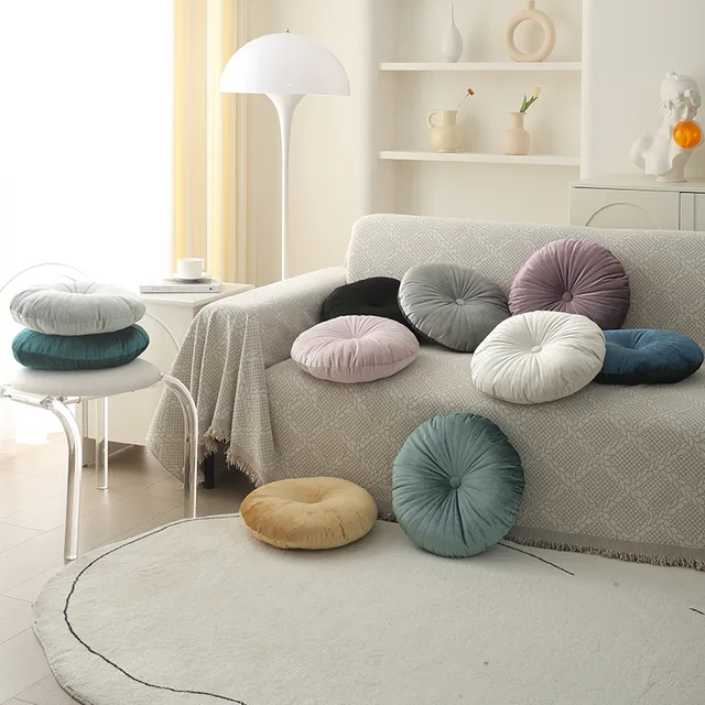 Hot sale Nordic ins style solid color velvet pumpkin cushion cover