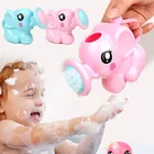 Custom Infant Child Shower Shampoo Cup Of Children Cute Baby Cartoon Plastic Elephant Bath Shower Toy