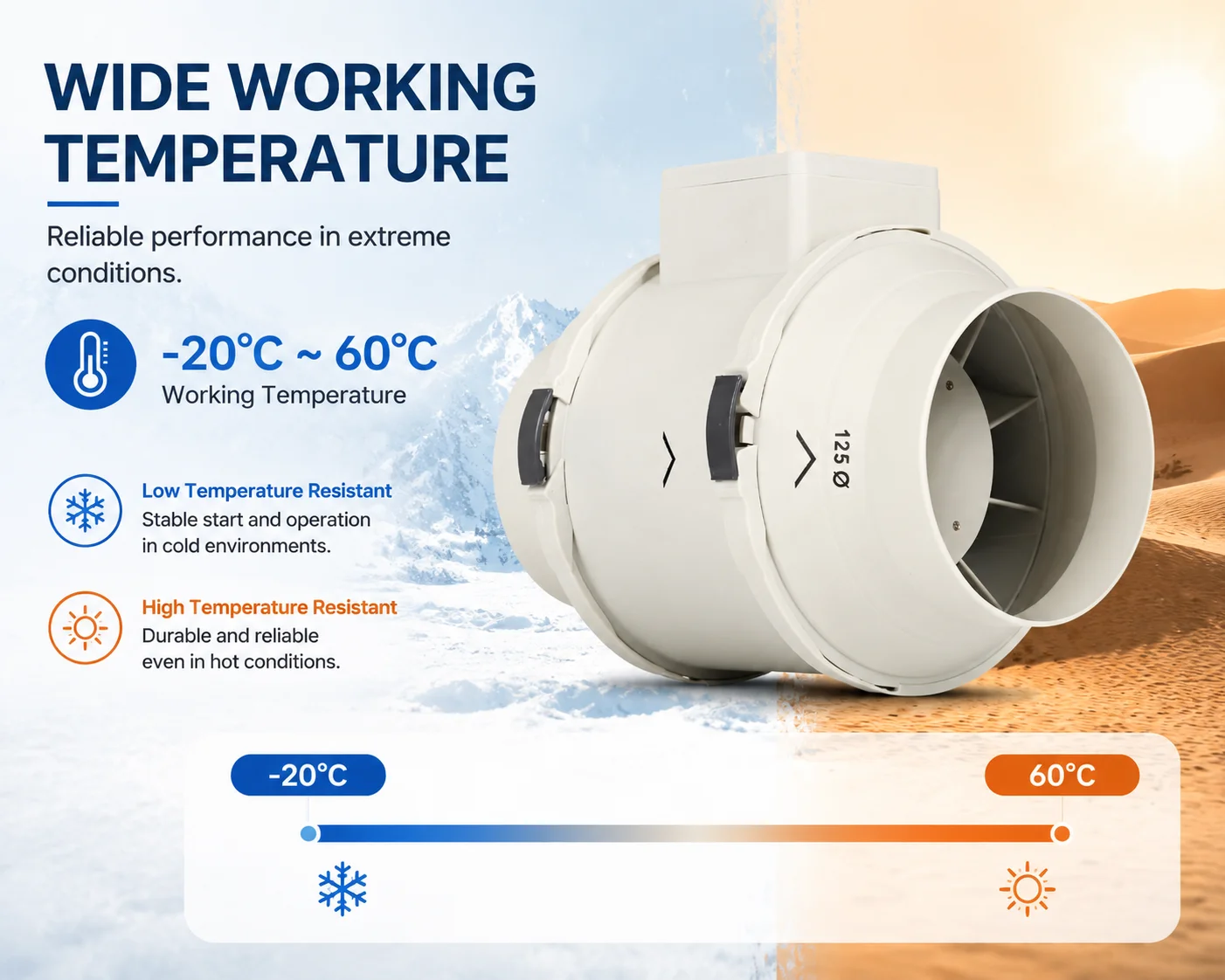 Ventilation Fan, 315mm, 100-240V, Inline - detail 12