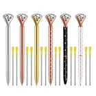 Crystal Pens Metal Creative Rose Gold Writing Refill Diamond Stationery Big Crystal Pens