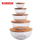 Bowl Microwave Glass Bowl Eco Friendly Microwave Safe Oven Safe High Borosilicate Glass Salad Bowl With Bamboo Lid