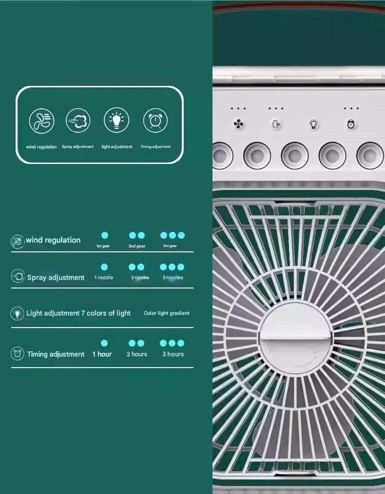 Portable Home Air-cooled Fan, LED, USB - detail 14