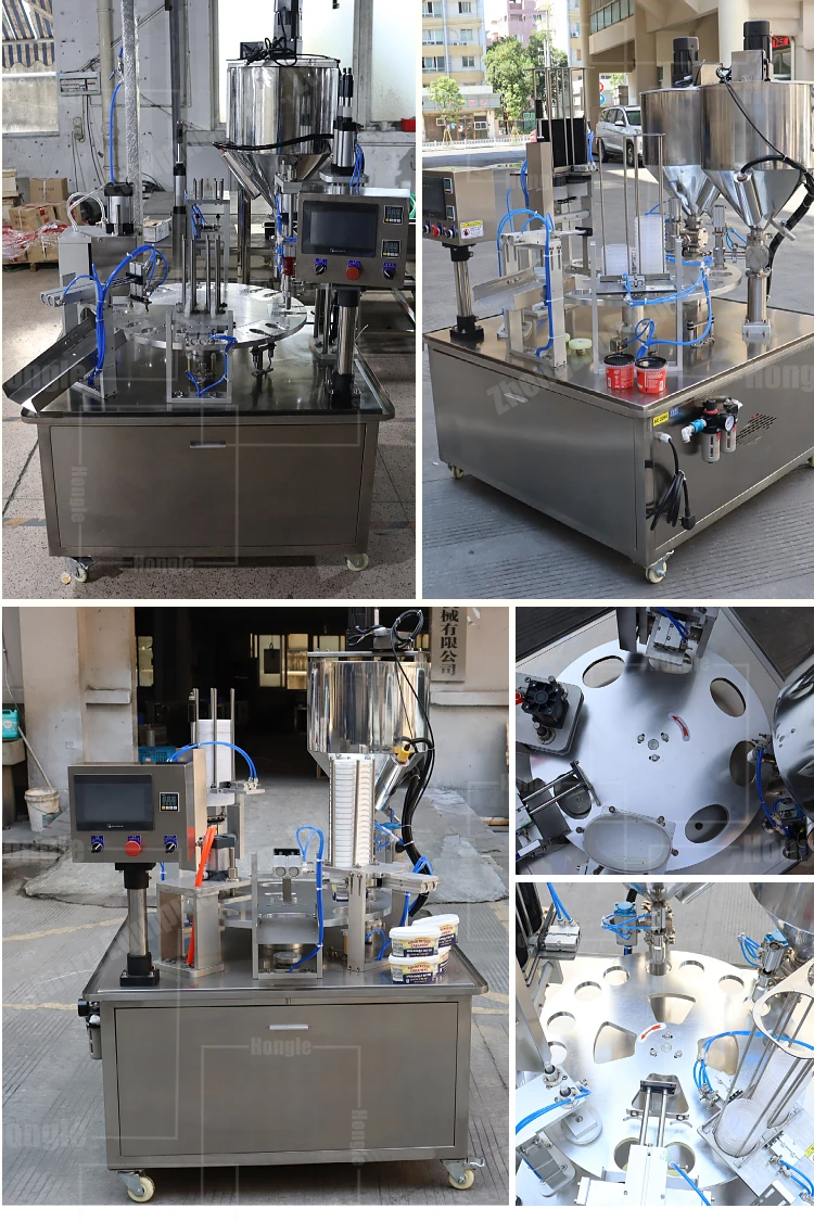 New Design Cream Essential Oil Filling Hydraulic Making Package Seal Cup Sealing Machine in Pakistan supplier