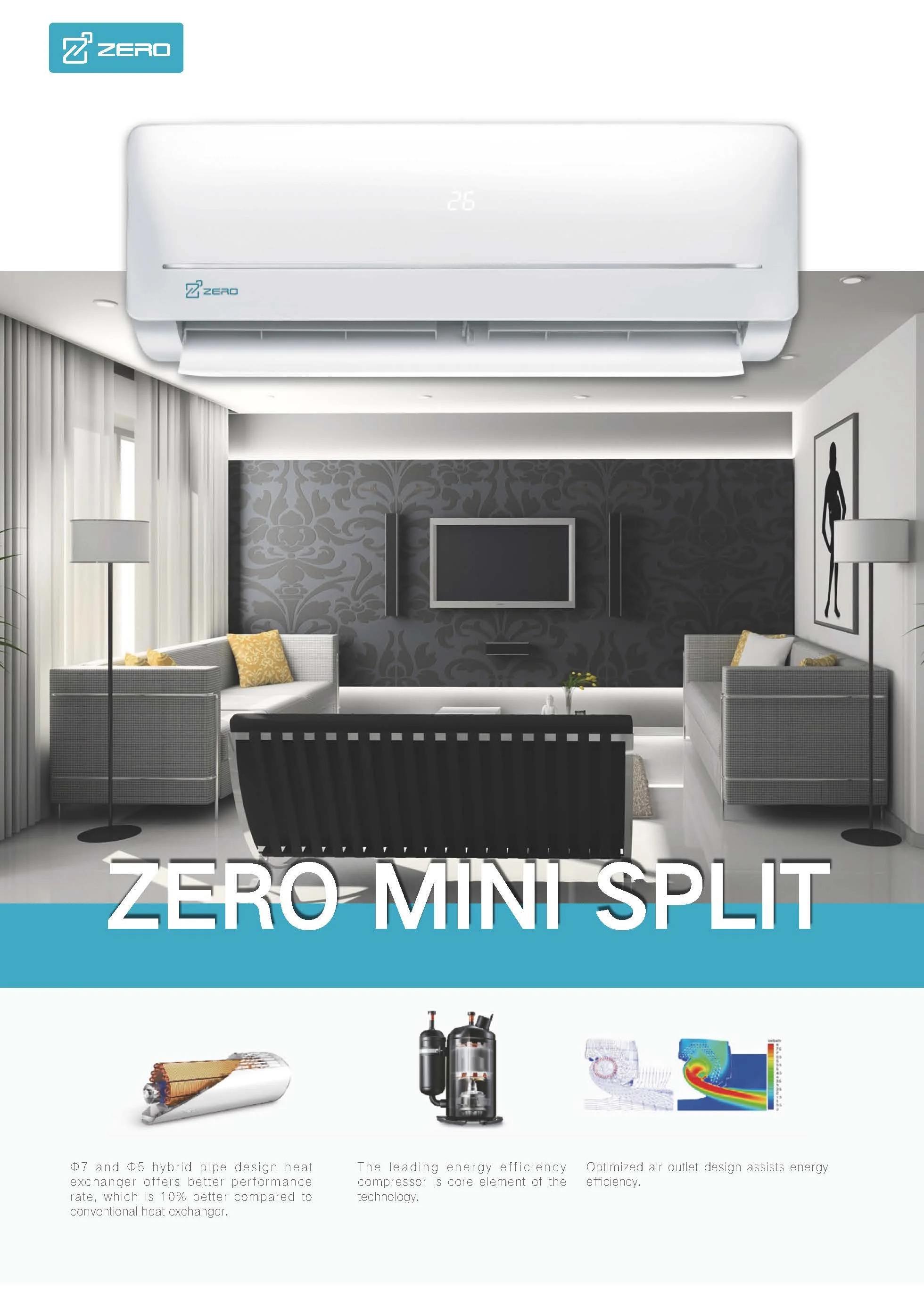 R410a Refrigerant Minisplit Ac 50hz 60hz Inverter Mini Split Air