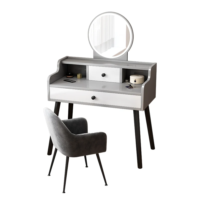 Modern Portable Wooden Cheap Dressing Table for Bedroom Makeup Vanities with Mirror and Drawers