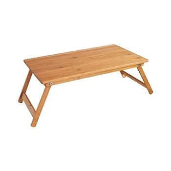 Wooden Picnic Furniture Portable Dining Use Bamboo Serving Table Up to 20 inch Eating Snack Food on Sofa Desk