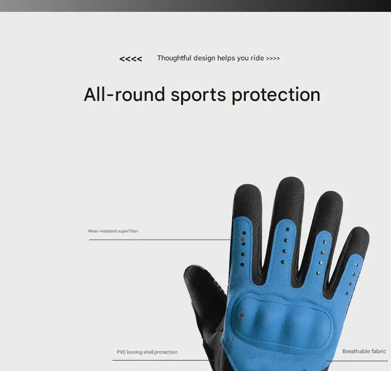 Men's Full-Finger Anti-Slip Outdoor Riding Gloves Autumn Winter Knight Racing Electric Car Off-Road Motorcycle Accessories