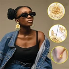 Dangle New Style Best Selling Gold Plated Rectangle Dangle Round Hoop Earrings