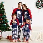 Pajamas 2022 New Christmas Pajamas Bear Print Christmas Parent-child Pajamas Set Home Wear Pajamas Two-piece Set