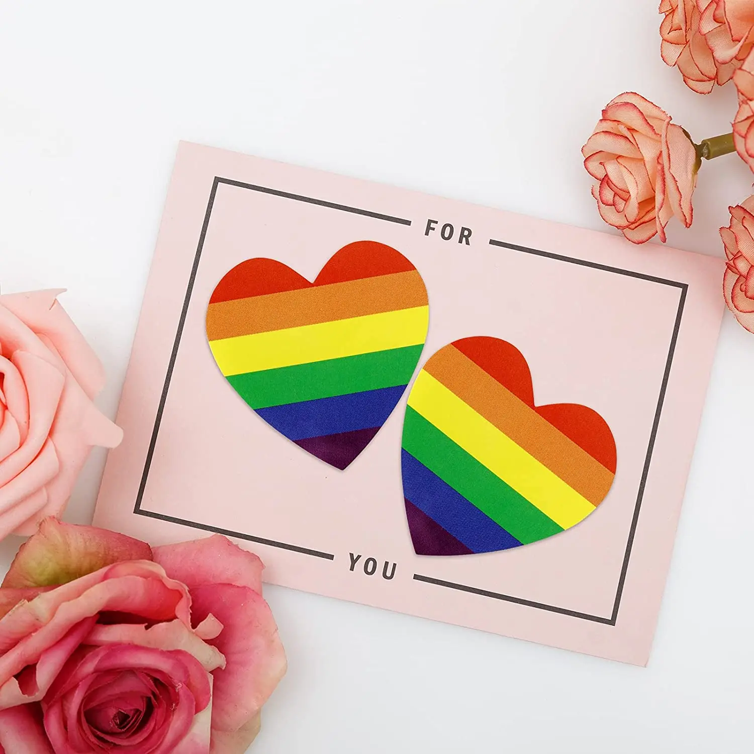 Custom Love Rainbow Ribbon Stickers Gay Pride Stickers Rainbow Heart