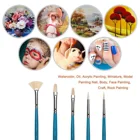 Artist 5 Pieces Artist Oil Painting Brushes Art Supplier Natural Bristle Hair Brush